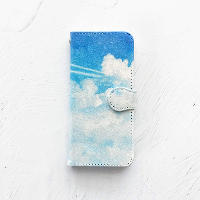 飛行機雲 手帳型 iPhoneケース スマホケース