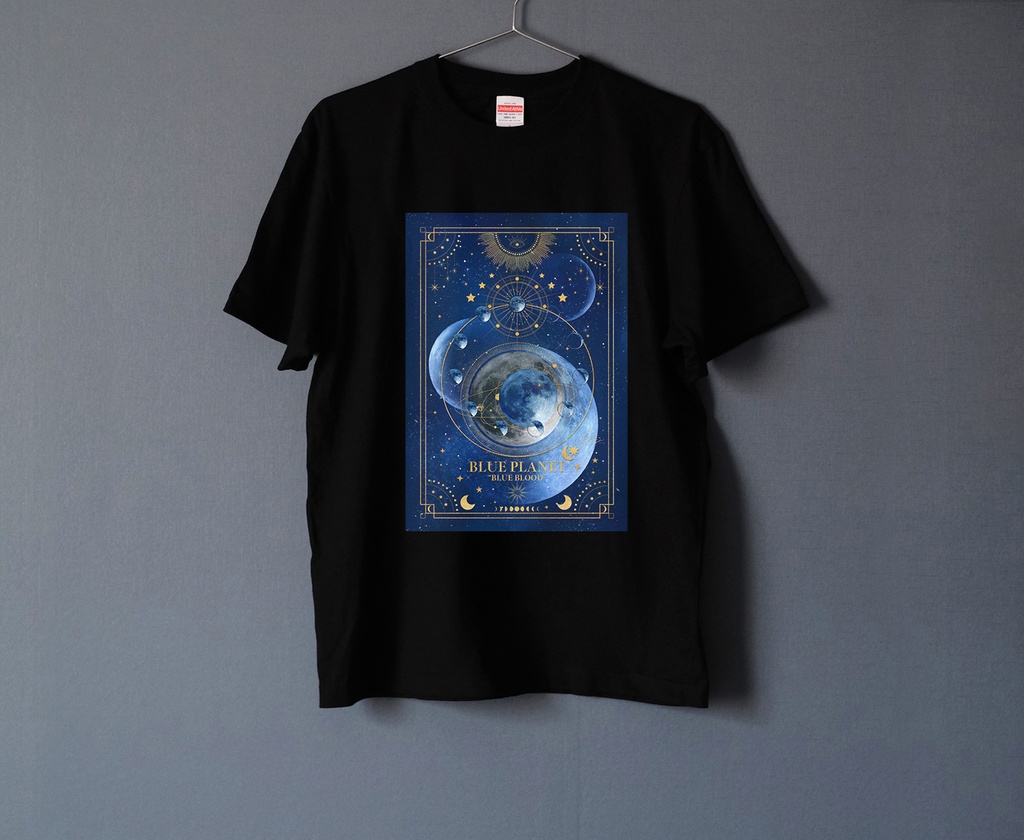 青の惑星 "BLUE PLANET" Tシャツ 2 BLACK（men&women）