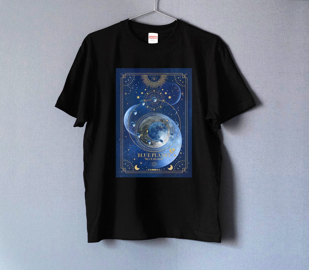 青の惑星 "BLUE PLANET" Tシャツ 2 BLACK（men&women）