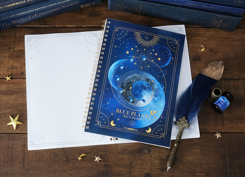 魔法の本のようなノート 青の惑星 "BLUE PLANET" リング綴じノート