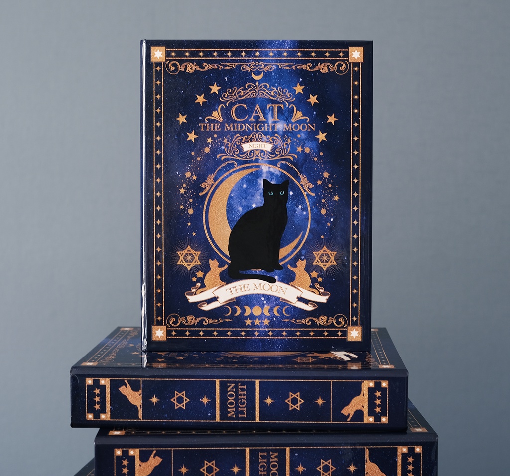 魔法の本のようなブックボックス "猫の魔導書 〜THE MOONLIGHT CAT〜" / 小物入れ