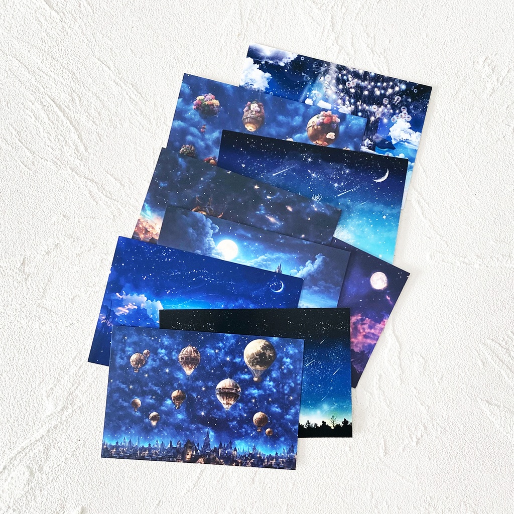 星空と夜空の幻想的なポストカード