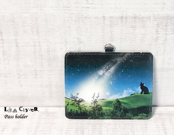 流れ星と猫 パスケース