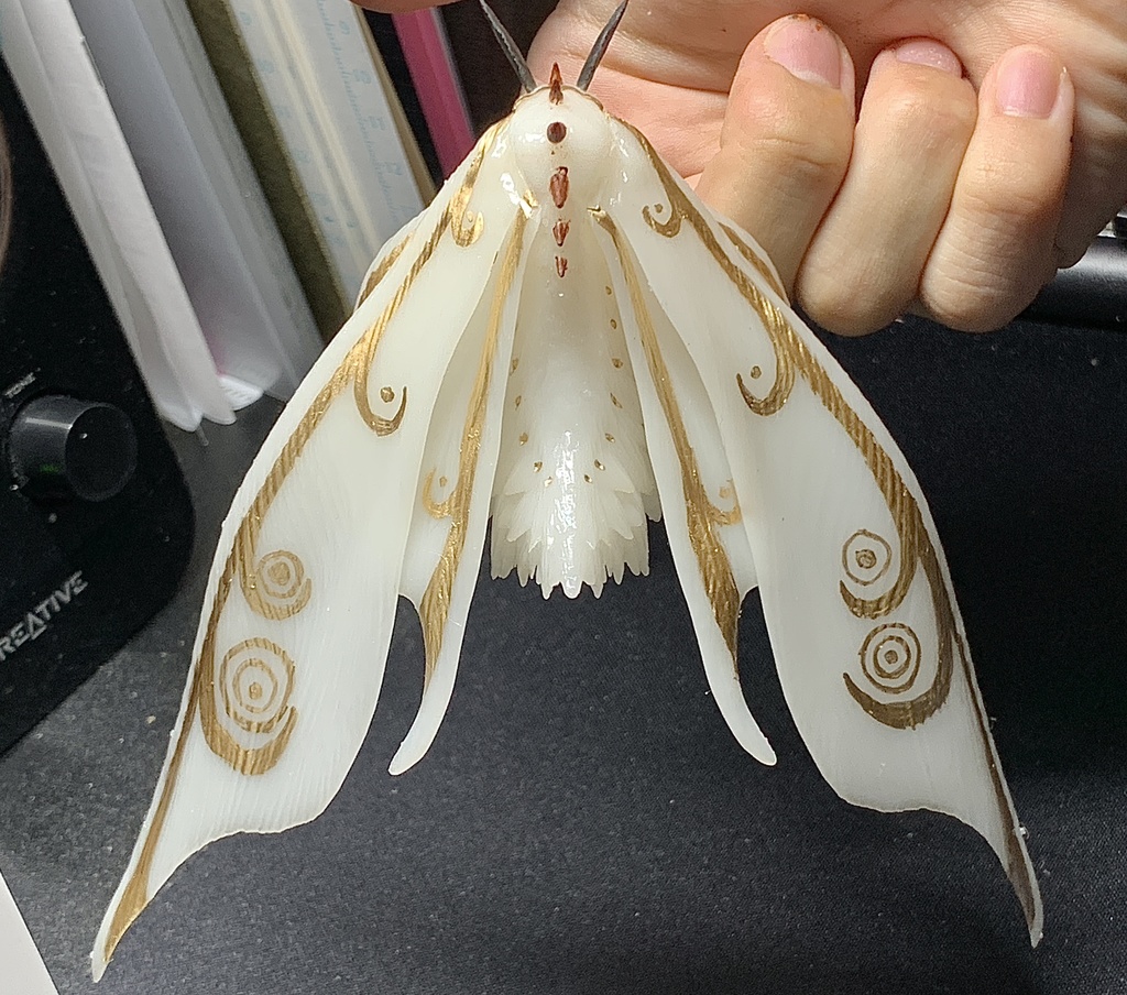 もふもふ蛾の指人形【簡易塗装版】受注生産