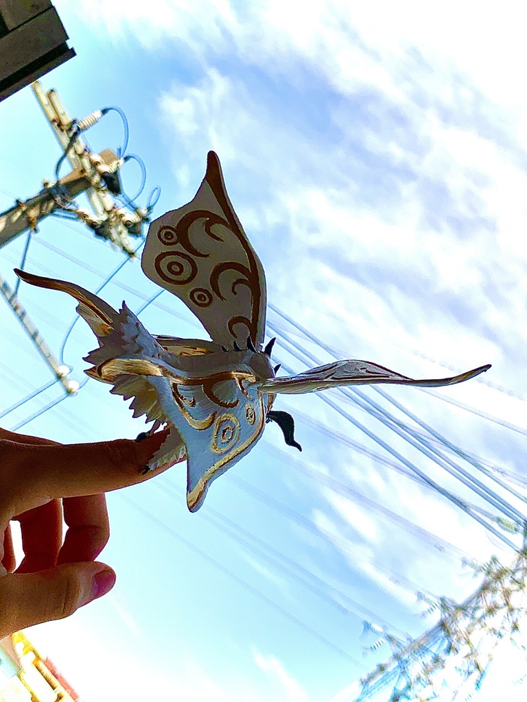 もふもふ蛾の指人形 飛翔ver.