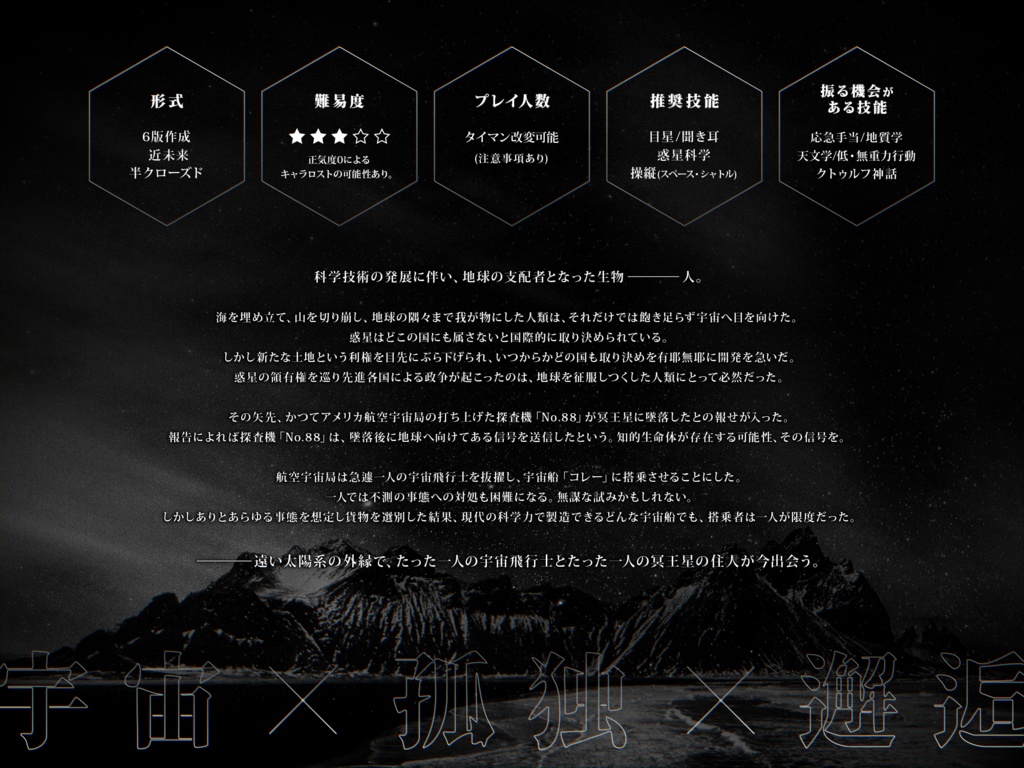 【CoC 6版】【2PL】「MAYDAY FROM ♇ANETA」