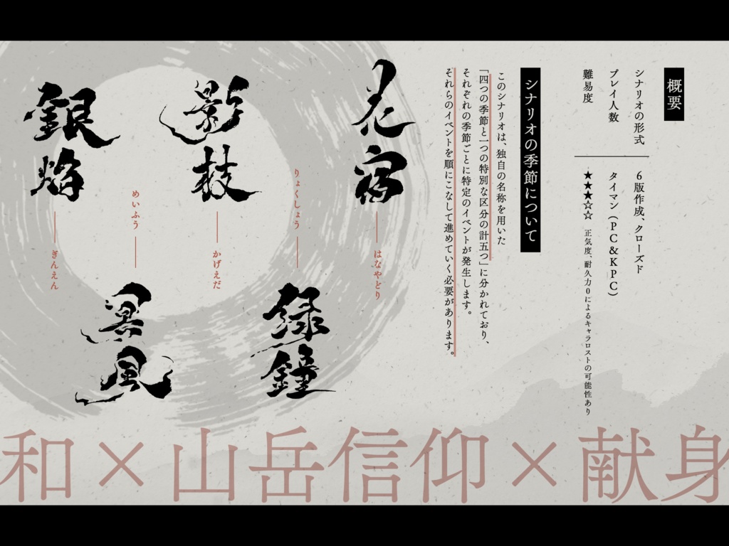 【CoC 6版】【タイマン】「故に峰へ焚ぶる者よ」SPLL:E193348