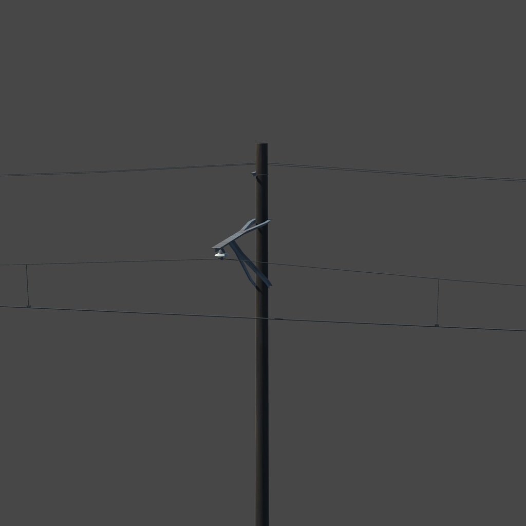 【VRChat想定】単線架線柱