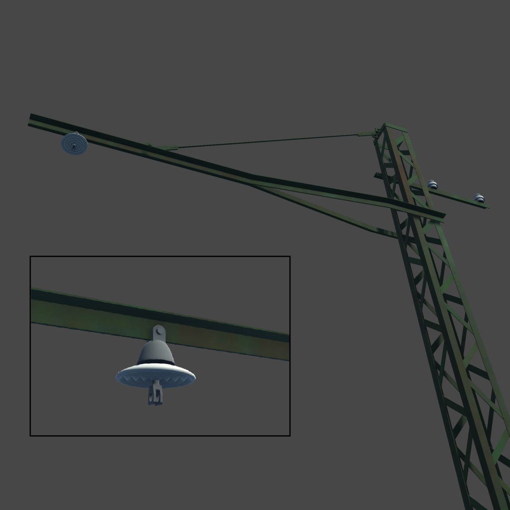 【VRChat想定】単線架線柱