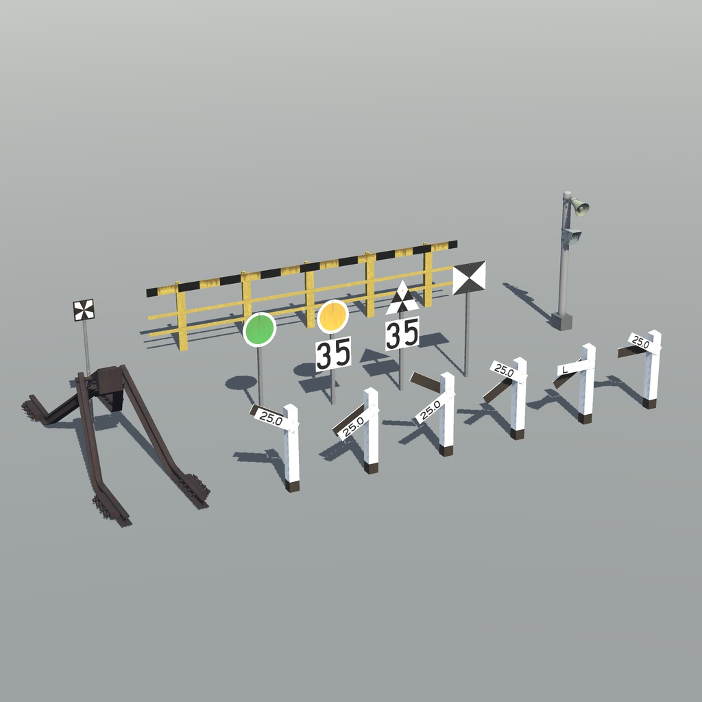 【VRChat想定】線路周り小物セット