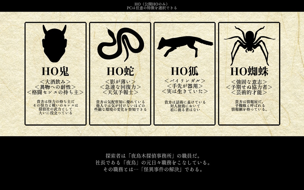 【新版】ヤドリギあやかし探偵社【CoC×妖怪キャンペーンシナリオ】SPLL:E107552