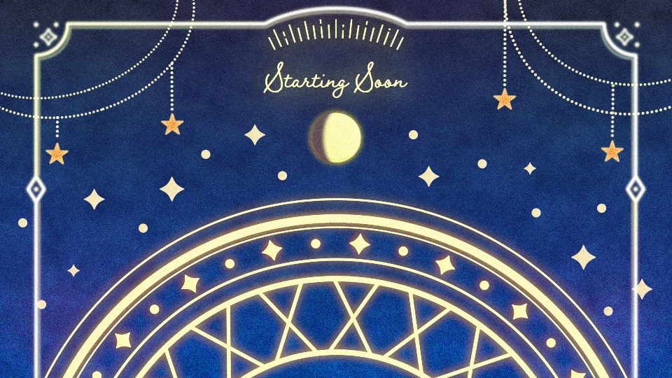 【配信者向け】「Moonlight」待機/離席/終了画面の動画素材_BRB_Stream Screen