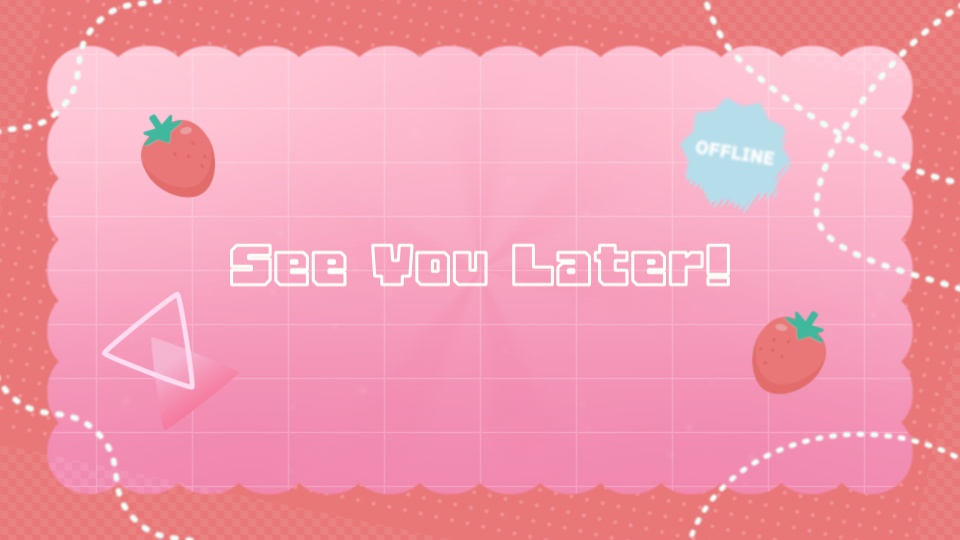 【配信者向け】「Strawberry Fizz」待機/離席/終了画面の動画素材_BRB_Stream Screen