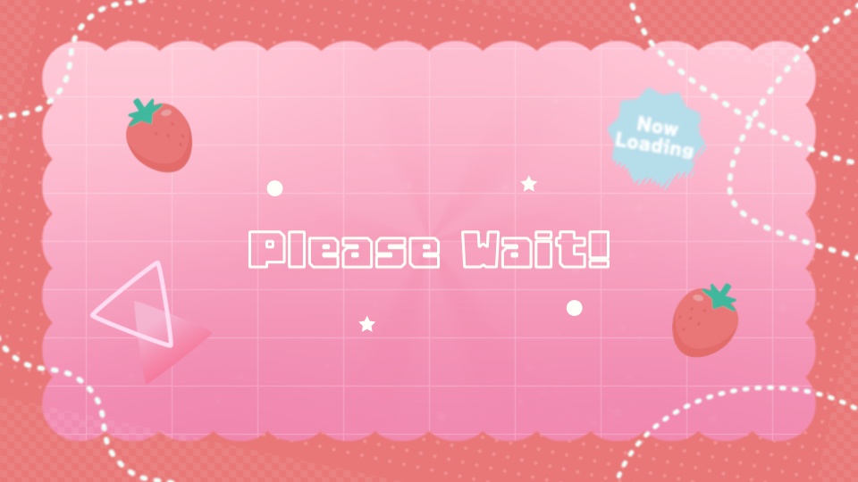 【配信者向け】「Strawberry Fizz」待機/離席/終了画面の動画素材_BRB_Stream Screen