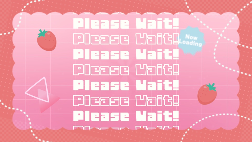 【配信者向け】「Strawberry Fizz」待機/離席/終了画面の動画素材_BRB_Stream Screen