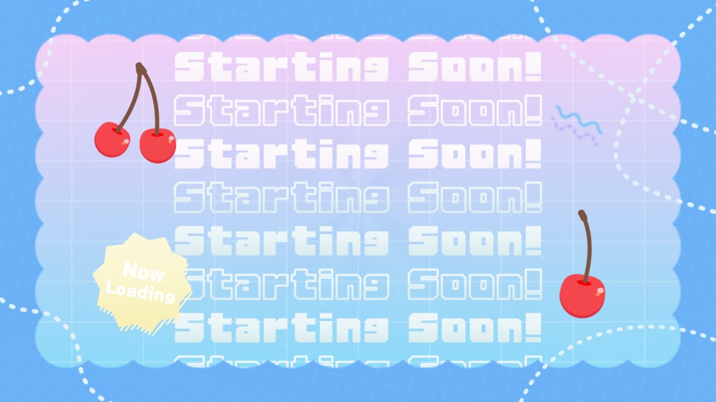 【配信者向け】「Cream Soda」待機/離席/終了画面の動画素材_BRB_Stream Screen