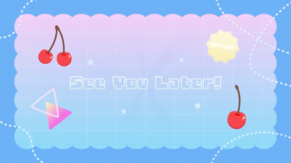 【配信者向け】「Cream Soda」待機/離席/終了画面の動画素材_BRB_Stream Screen