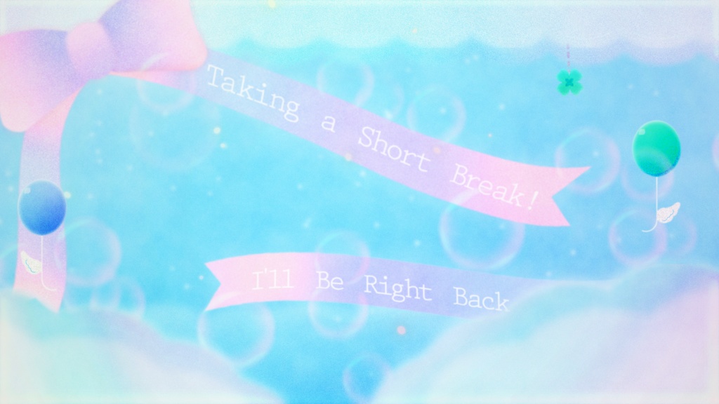 【配信者向け】儚げリボンの待機画面「Wishcore」_BRB_Stream Screen