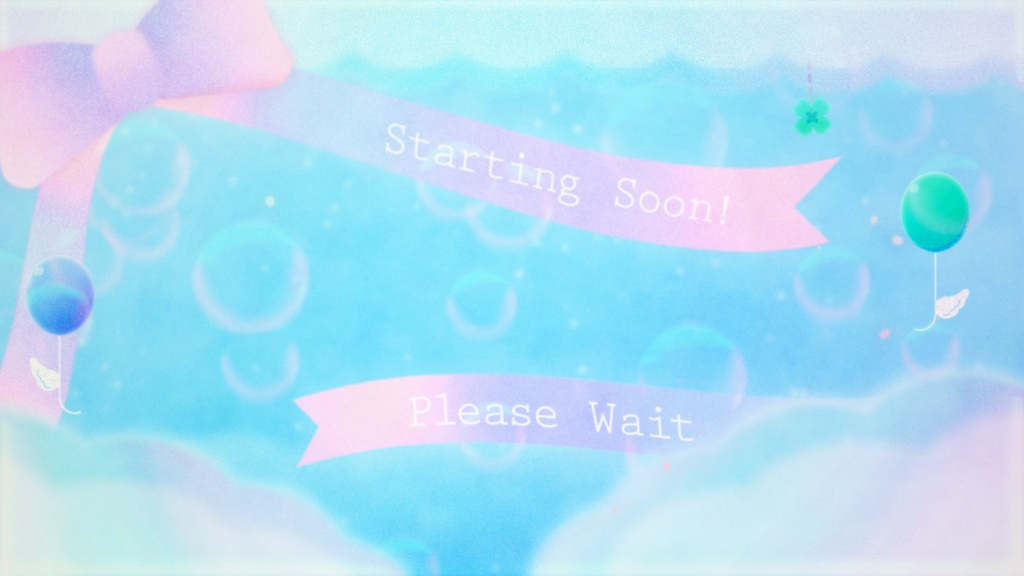 【配信者向け】儚げリボンの待機画面「Wishcore」_BRB_Stream Screen