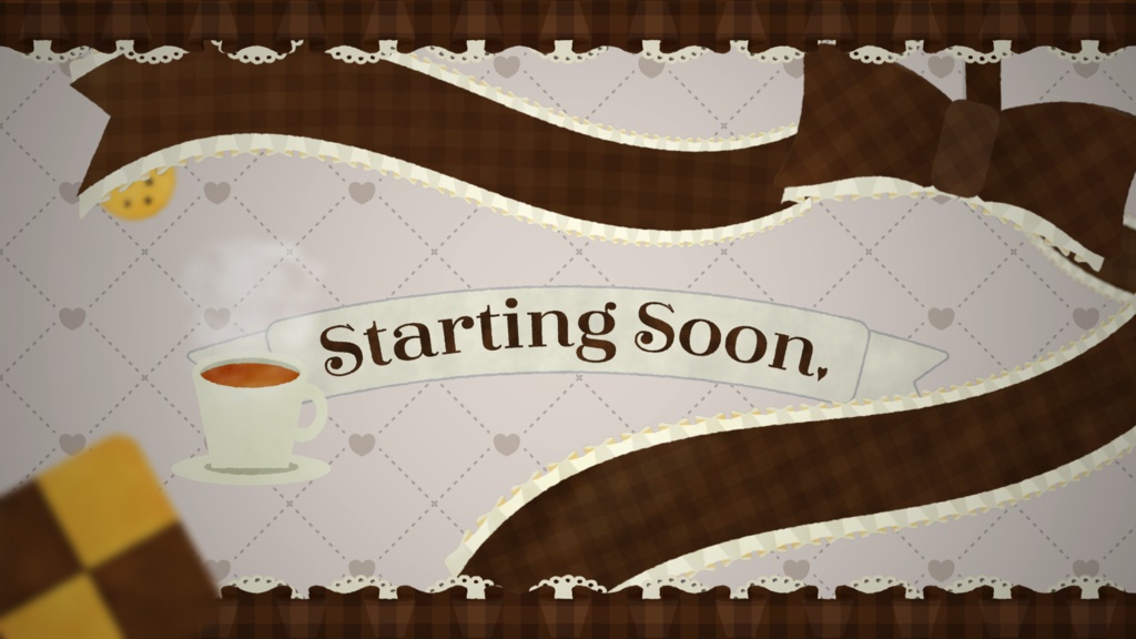 【配信者向け】クラシカルなティータイムの待機画面「Classic Ribbon」_BRB_Stream Screen