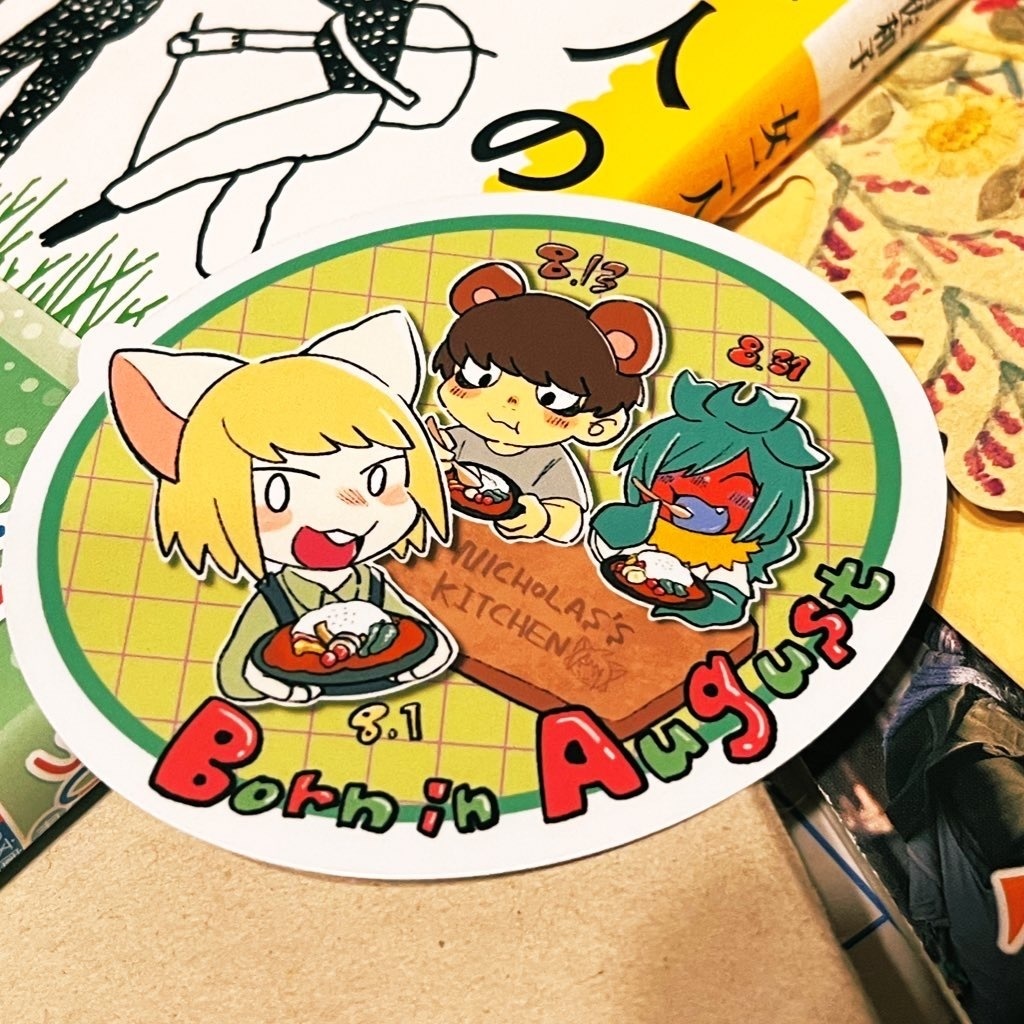 8月キャラクターバースデーステッカー
