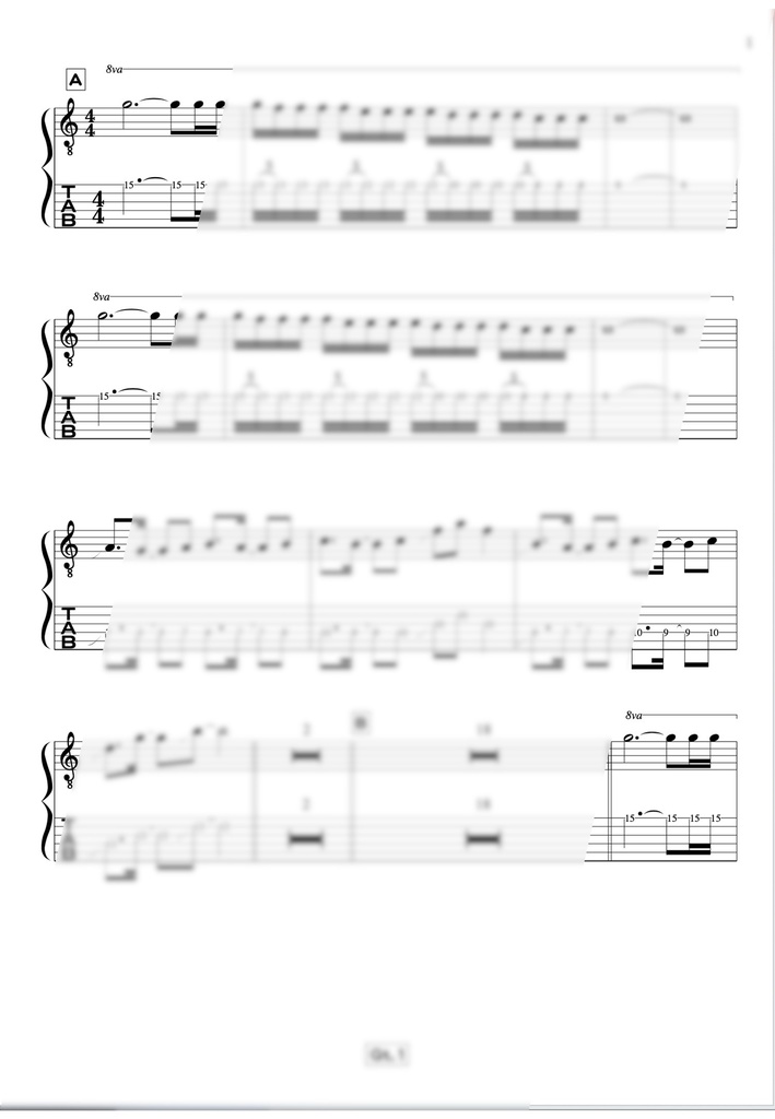 TAB譜:毎日トレーニングLEVEL1【the beginning of hope】