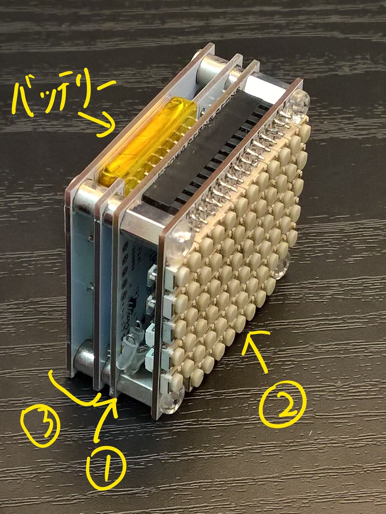③ BatteryStay + バッテリー + キーホルダー用プレート + ネジ・スペーサー等