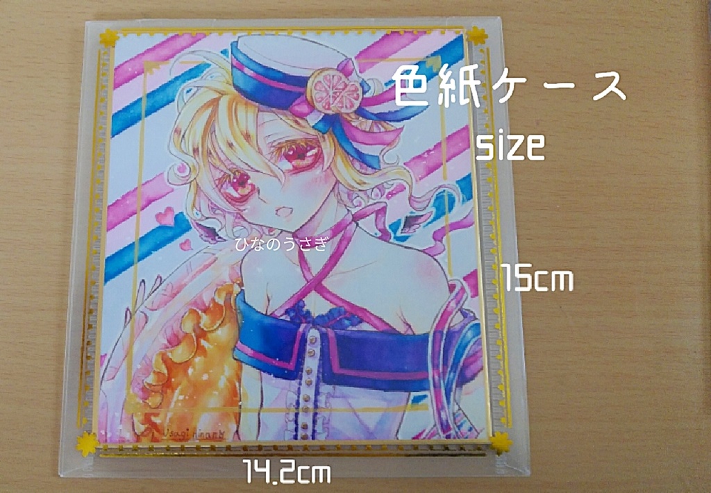 ミニ色紙原画・ハニエラ♂(マリンver)