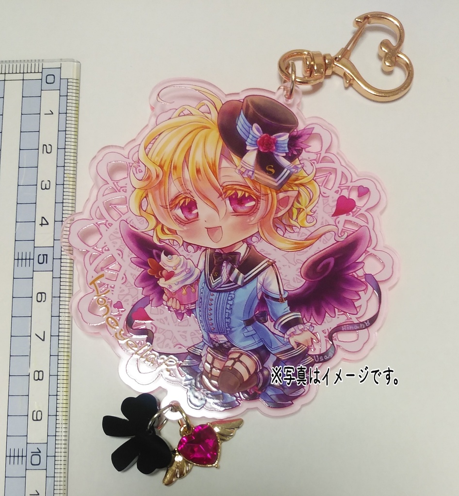 ハニエラくんアクリルキーホルダー(ちびキャラ制服ver)