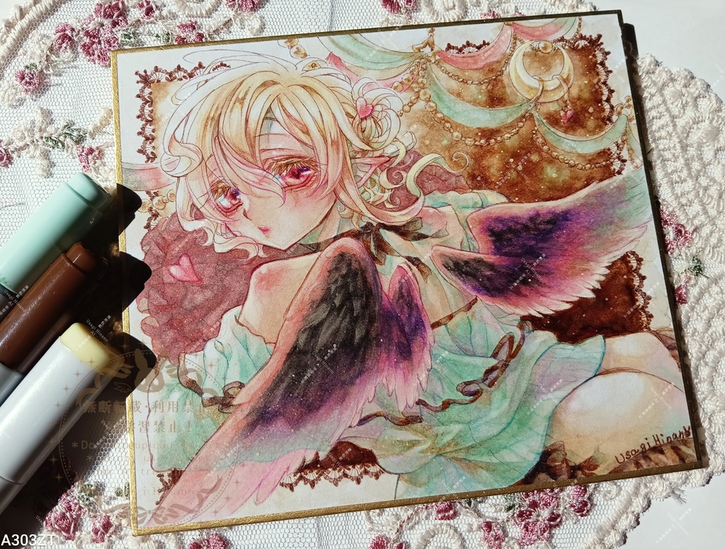 原画小色紙　ハニエラくんナイトウェアver