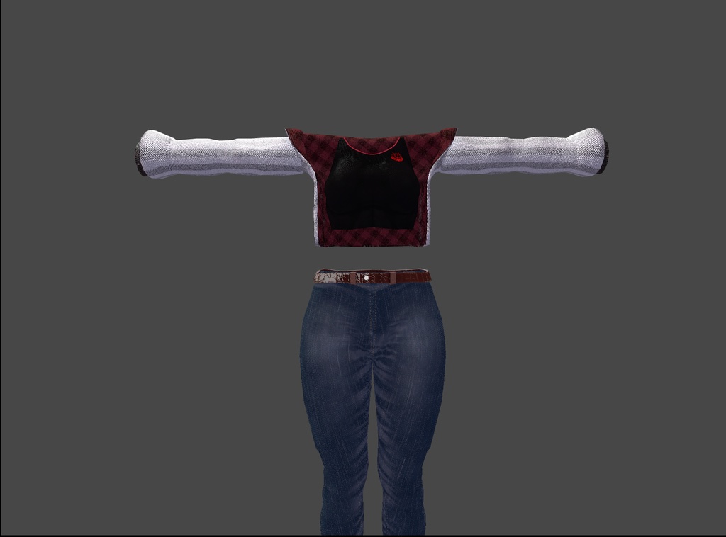 【VRC】萌ちゃん用デニム&ジャケット【萌対応】