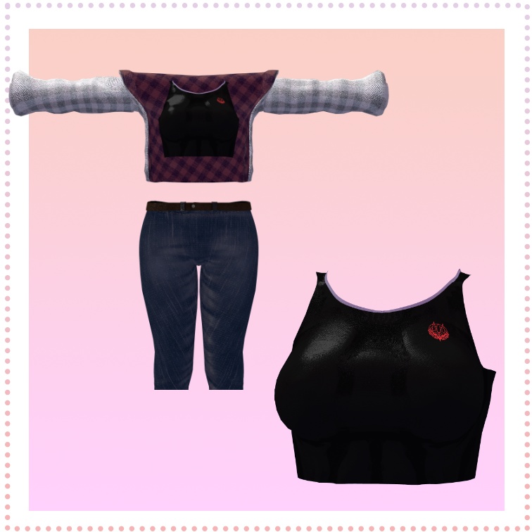 【VRC】サリアちゃん用デニム&ジャケット【サリア対応】