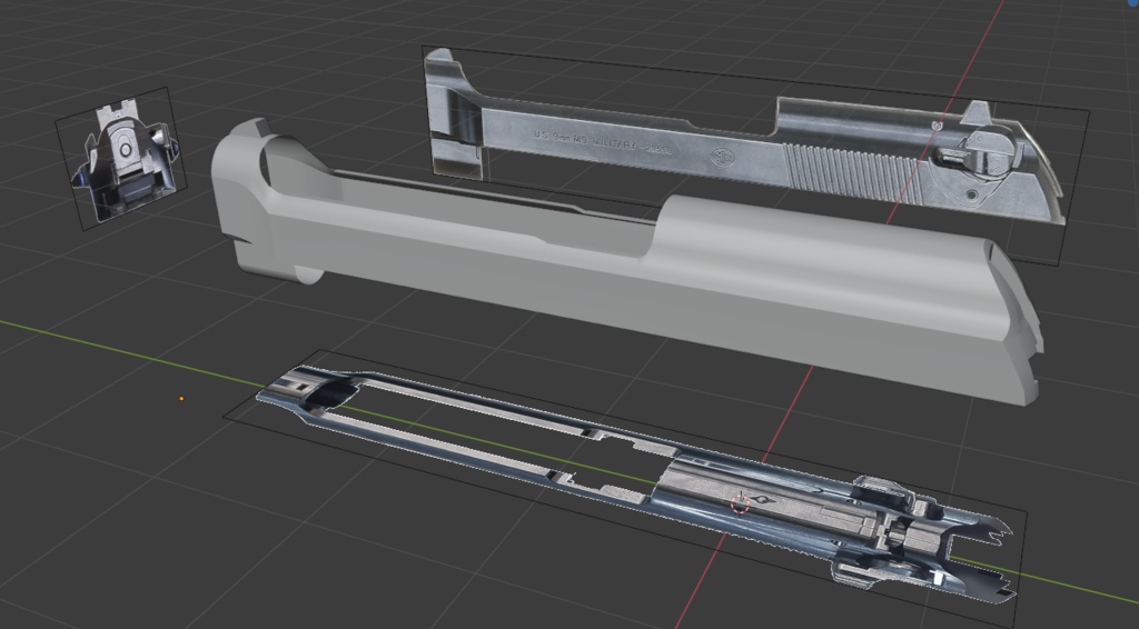 ベレッタM92F モデリング用リファレンス(ノーマルマップ含む)