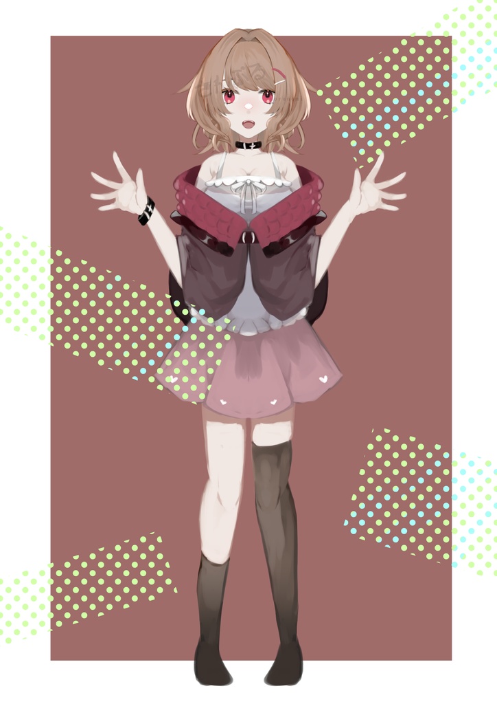 八重歯かわいい女の子【png/パーツ分けpsd】