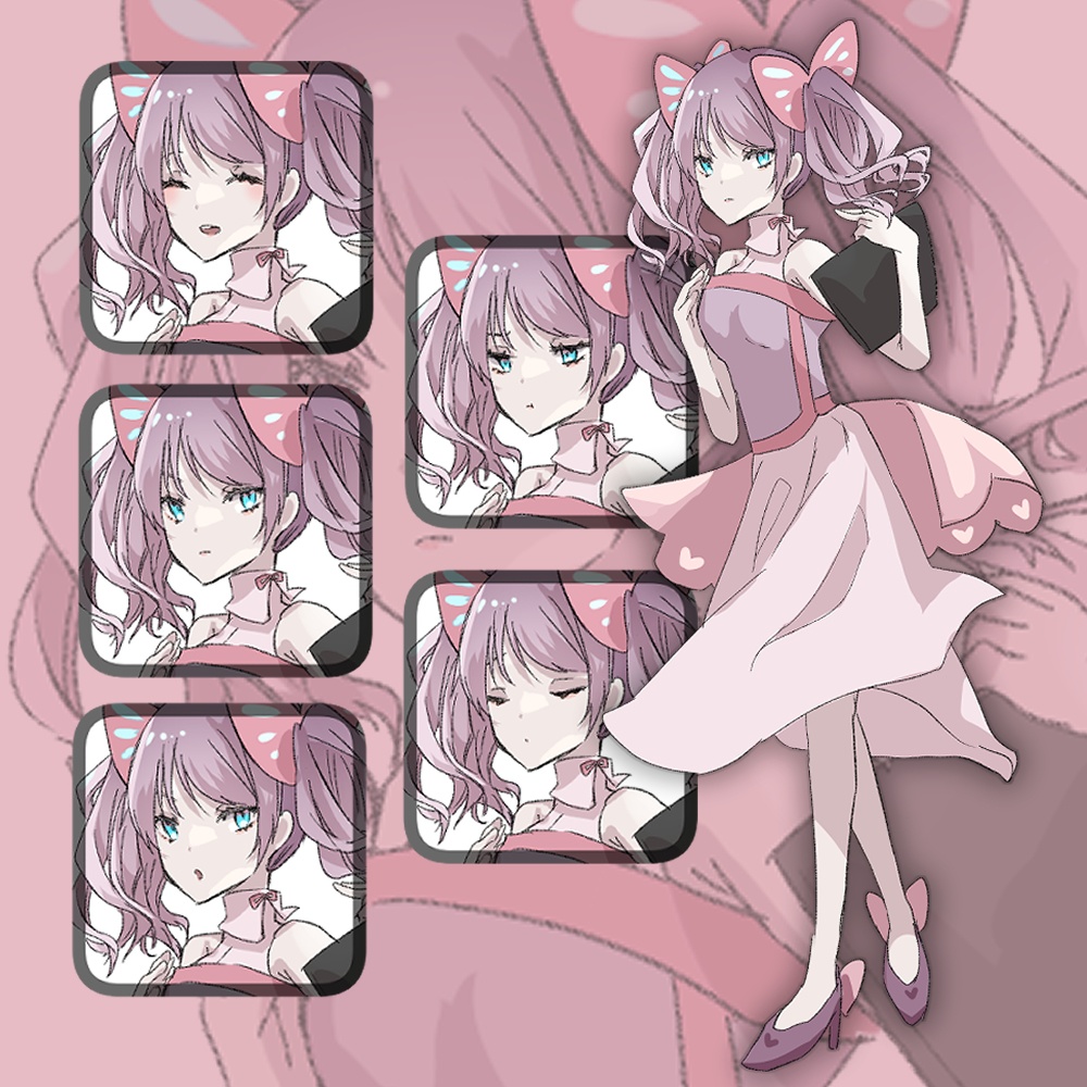 蝶々っぽい女の子の立ち絵【無料版あり/表情差分5種】