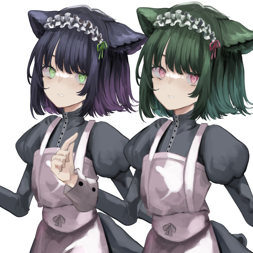 ネコミミメイドの立ち絵素材【無料版あり/表情差分5種】