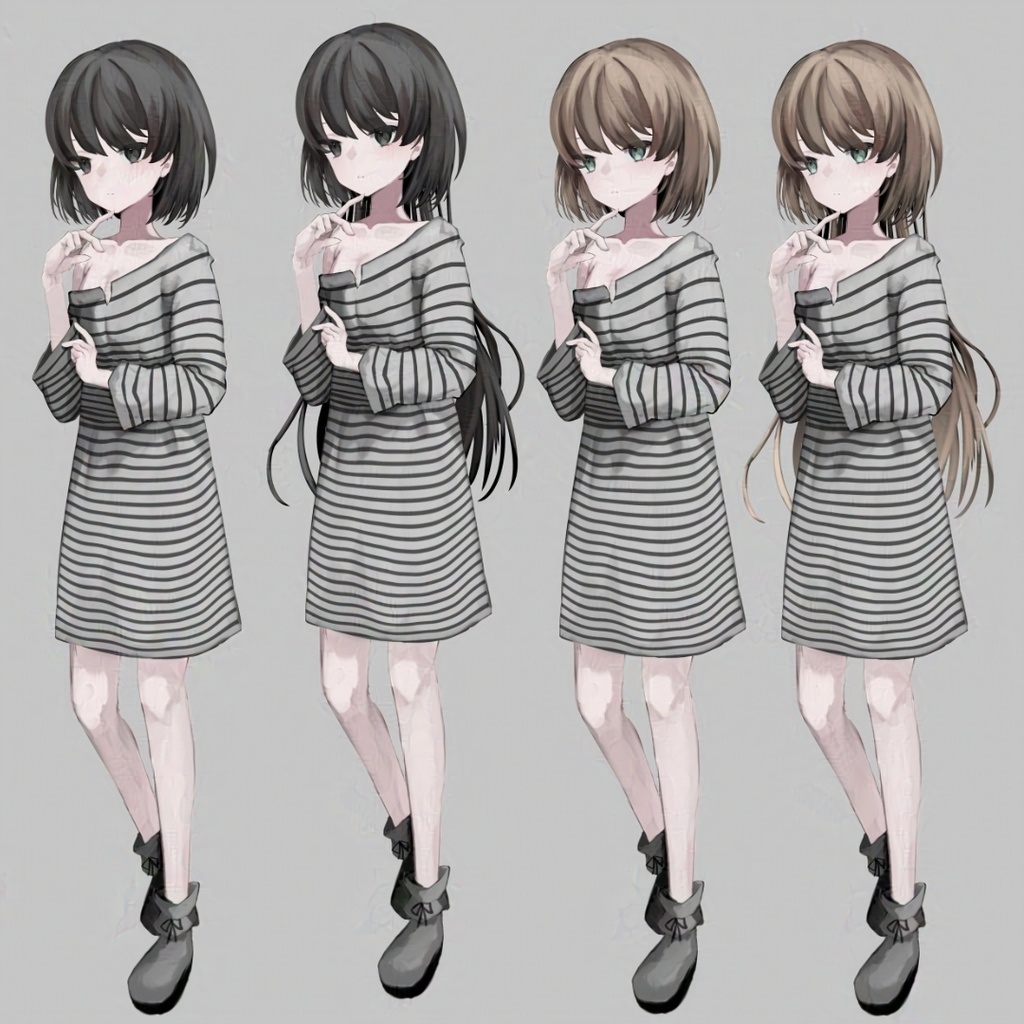 囚人っぽい女の子の立ち絵素材【無料版あり/表情差分10種】