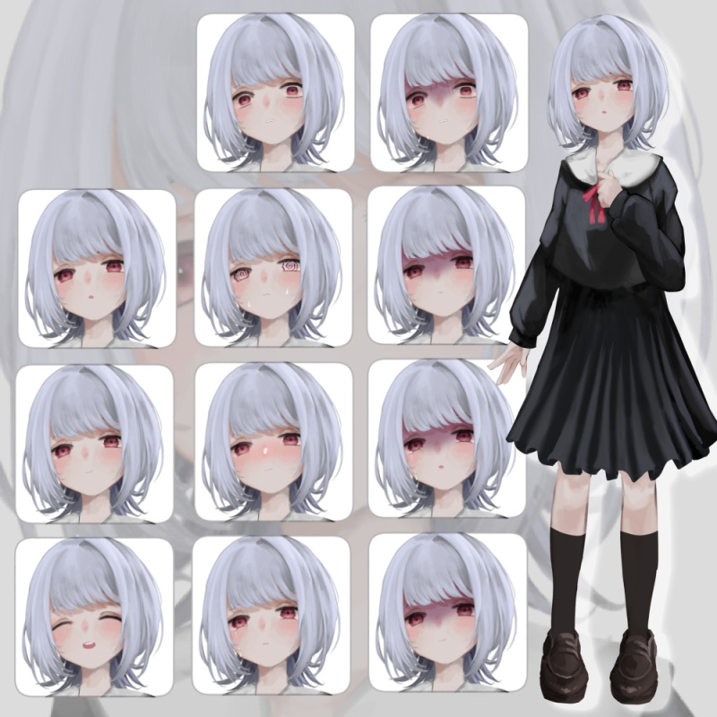 女の子立ち絵素材【無料版あり/表情11種】