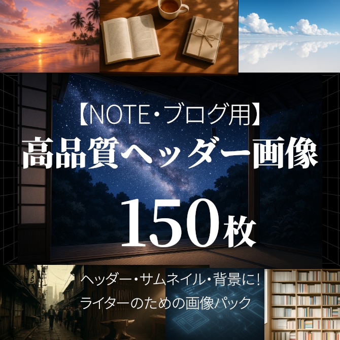 【note・ブログ用】高品質ヘッダー画像150枚パック