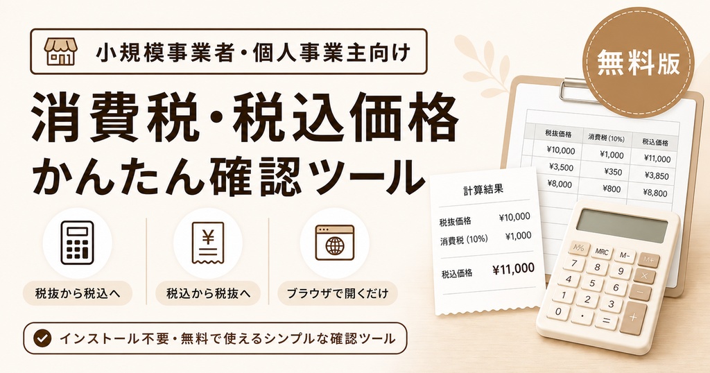 消費税・税込価格かんたん確認ツール【無料版】