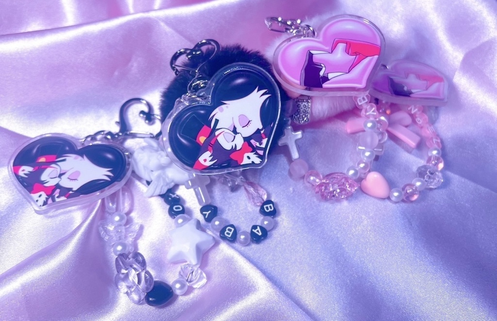 【ハスエン】チャーム付きアクリルキーホルダー