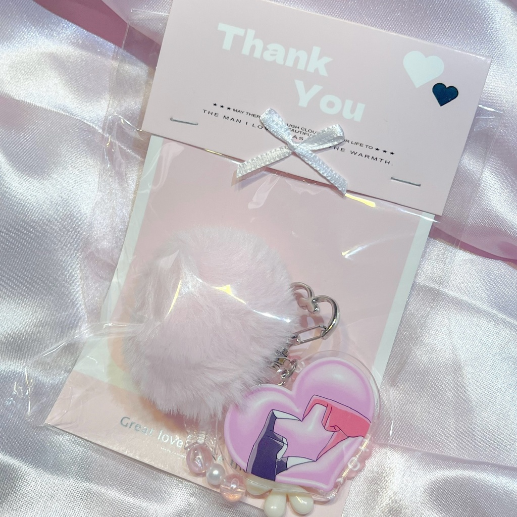 【ハスエン】チャーム付きアクリルキーホルダー