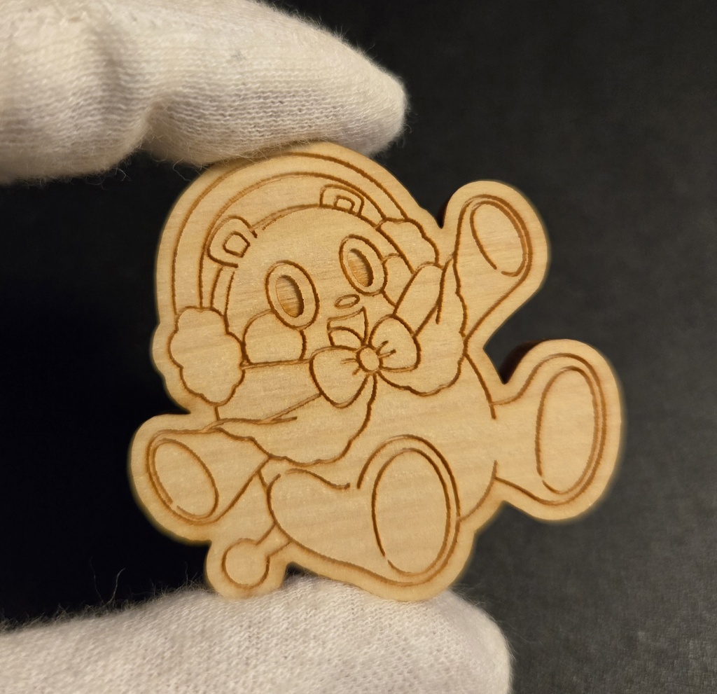 ニジガオ木製バッジ ニジローver.