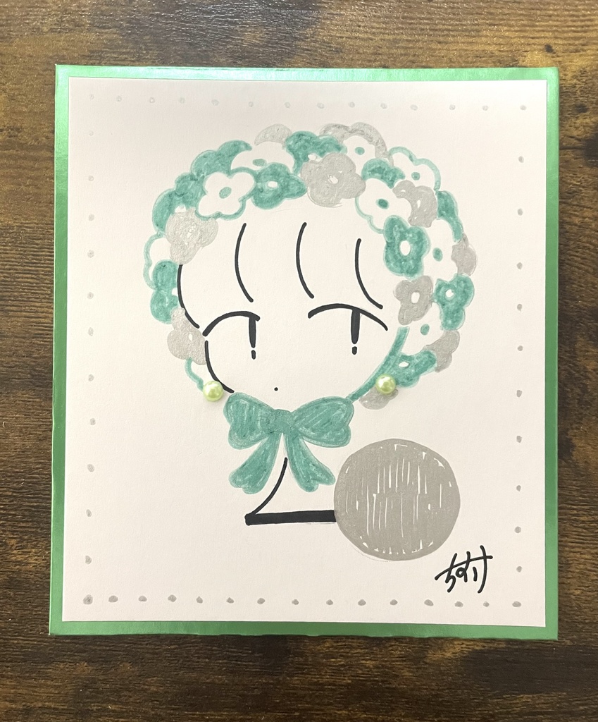 ミニ色紙（花飾り）