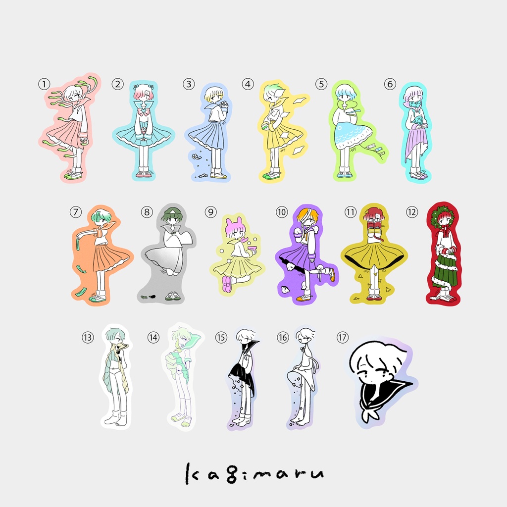 いろいろセーラーステッカー