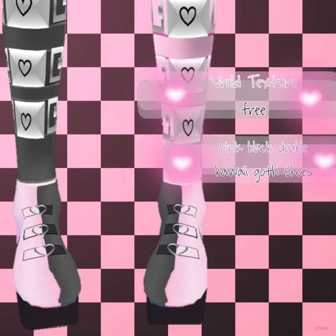 pink blavk double kawaii goth shoes