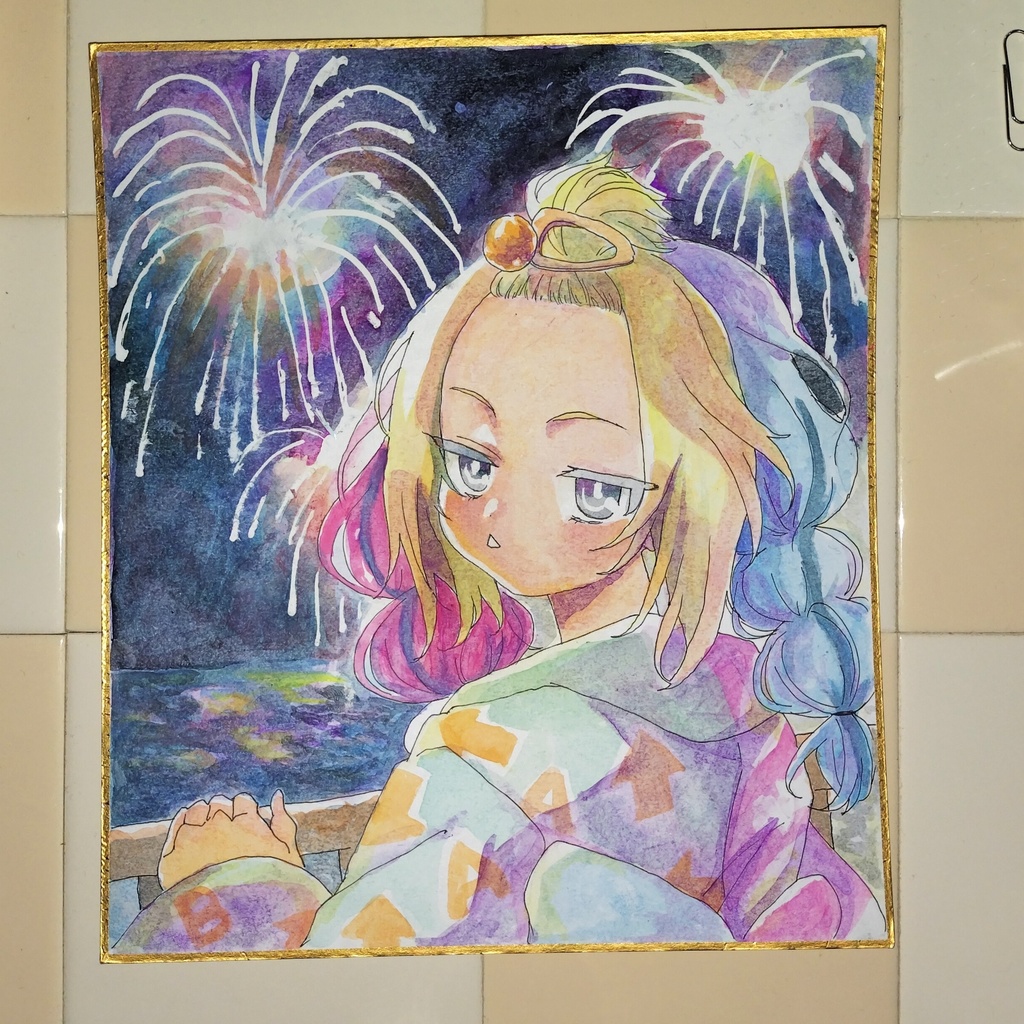 浴衣トイトイ　色紙