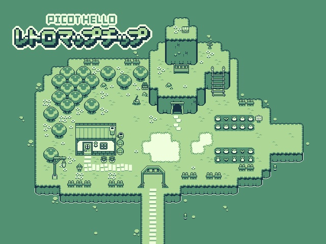 素材 レトロマップチップ Picot Hello Booth