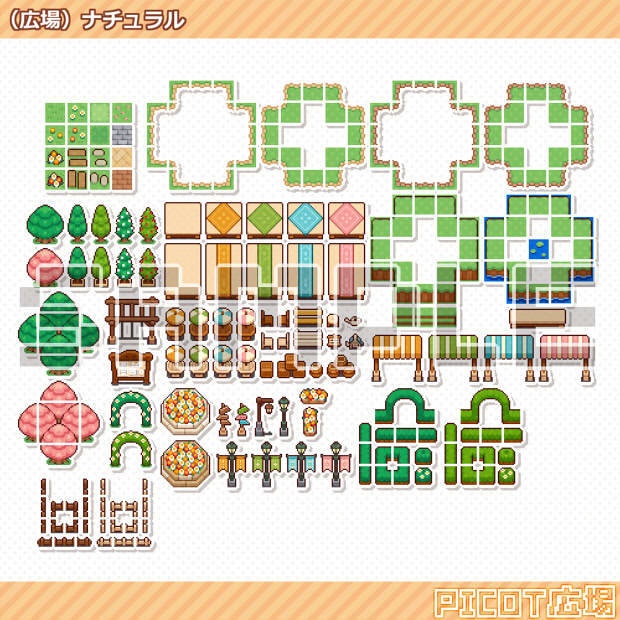 【素材】PICOT広場(ナチュラル)