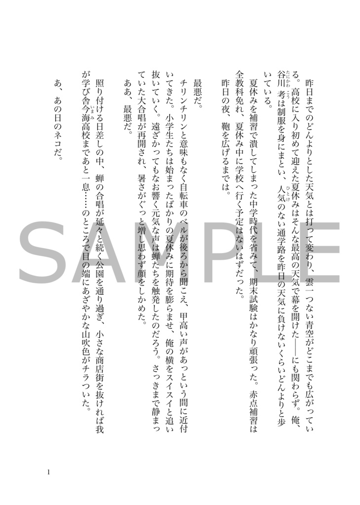 創作小説「すてネコ人生 前編」